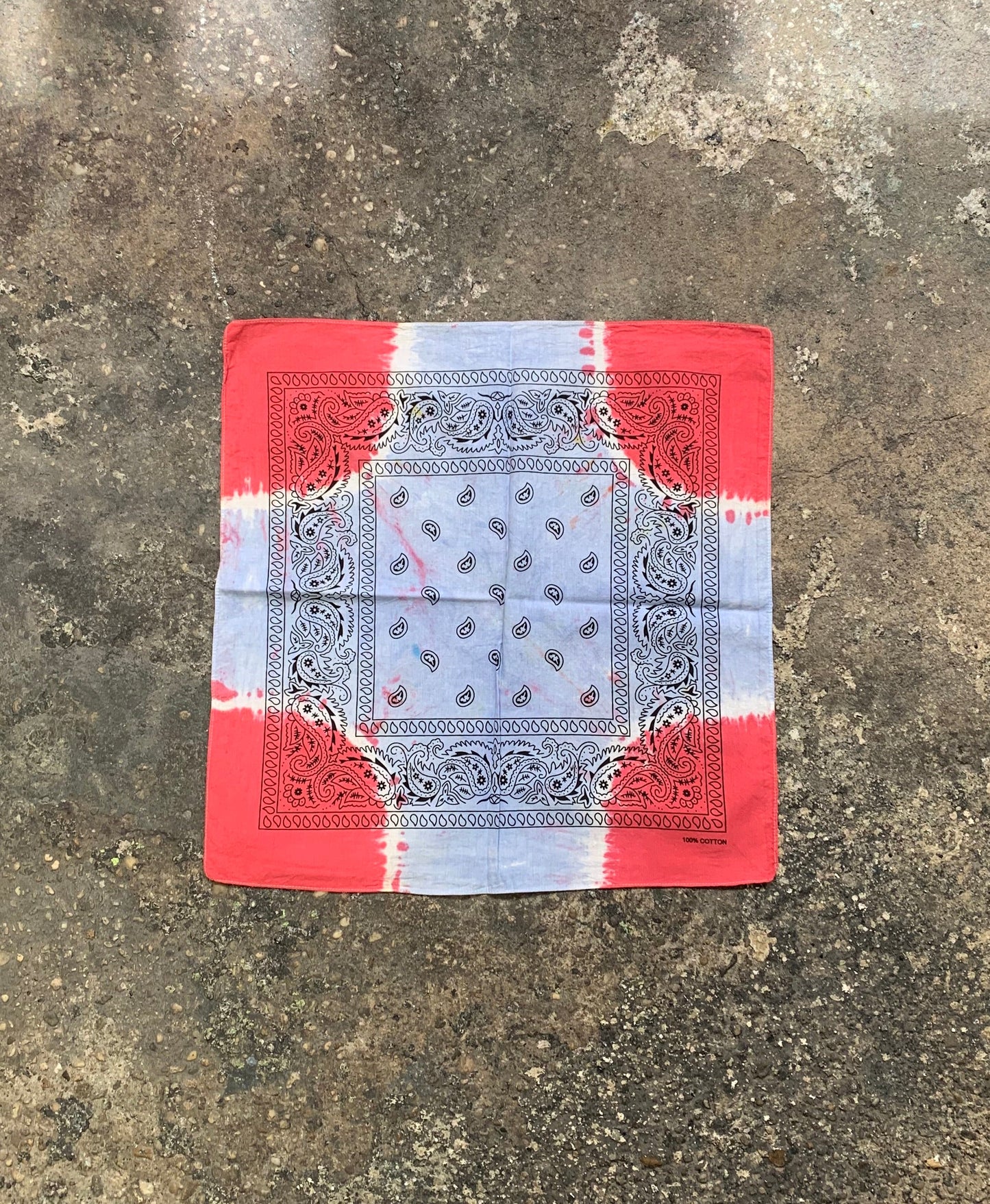 Red, Light Purple Splatter - Tie Dye - Bandana