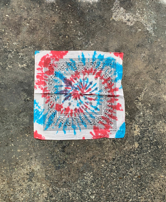 Red, White, Blue Swirl - Tie Dye - Bandana