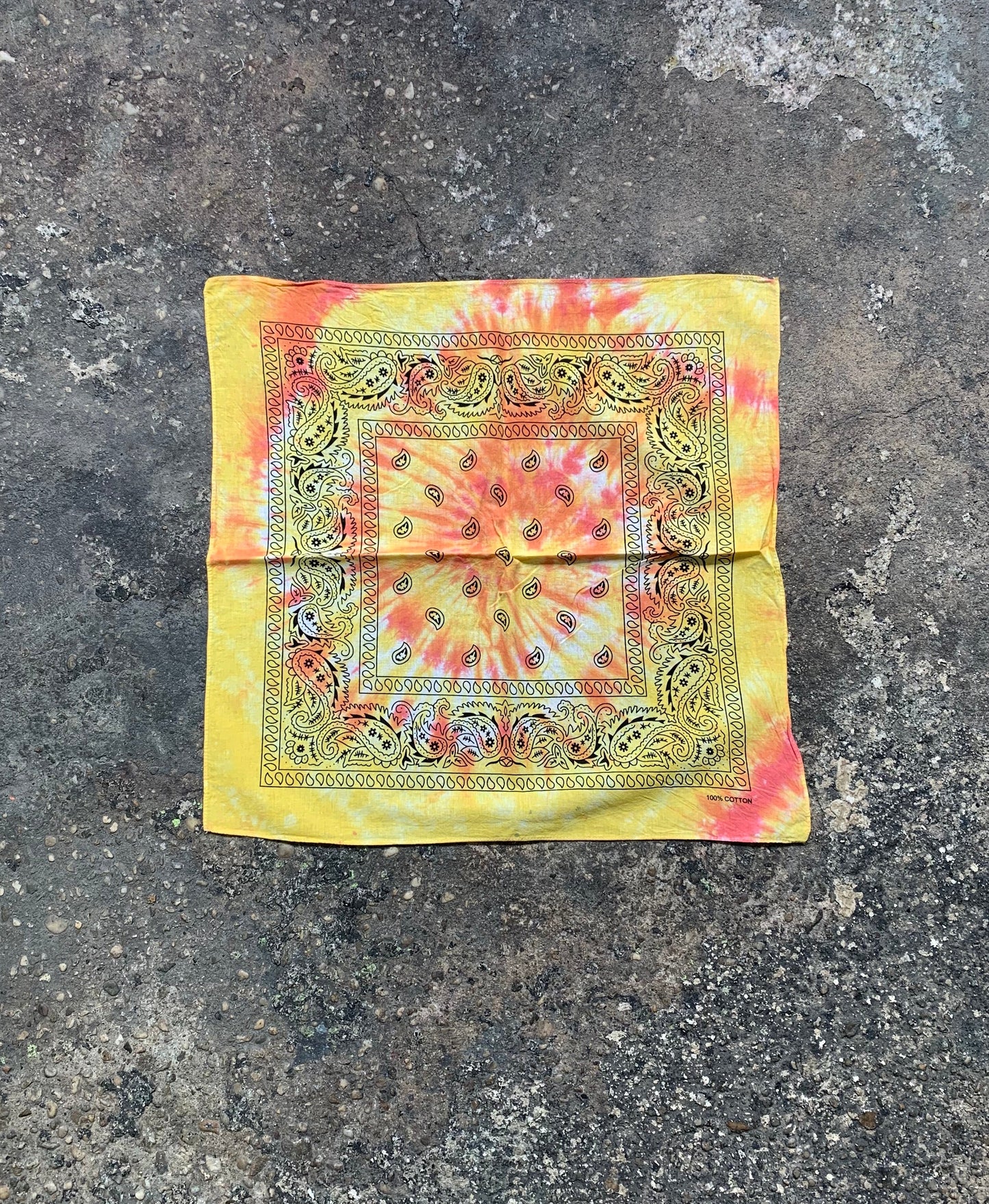 Yellow, Orange Swirl - Tie Dye - Bandana