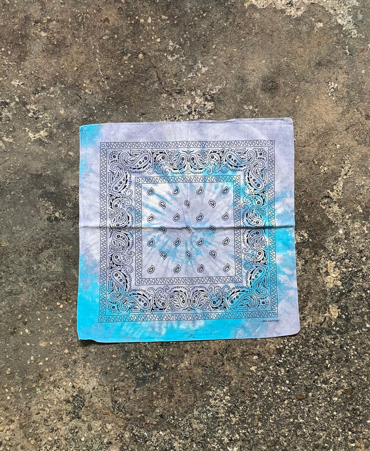 Baby Blue, Light Purple Swirl - Tie Dye - Bandana